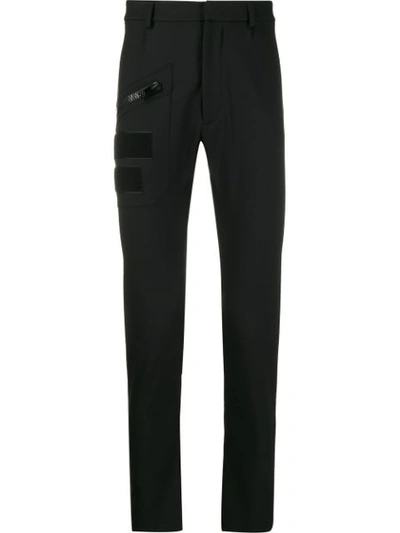 Les Hommes Urban Zippered Cargo Trousers In Black