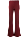 Blanca Mid-rise Flared Trousers In Red