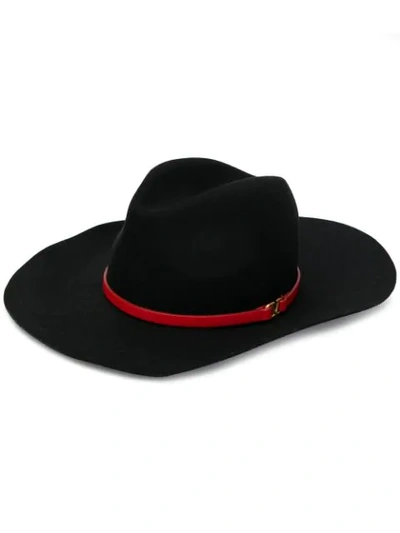 Valentino Garavani Vlogo Fedora Hat In Black