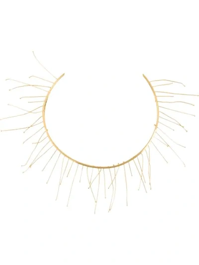 Jil Sander Fringed Short Necklace In Gold