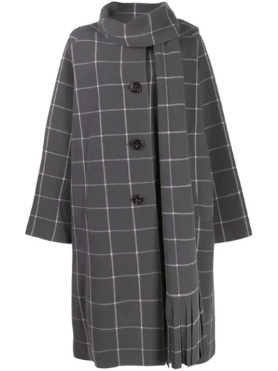 Marc Jacobs Oversized Checked Pattern Coat In 灰色