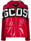 Gcds Knitted Panel Puffer Jacket In Red