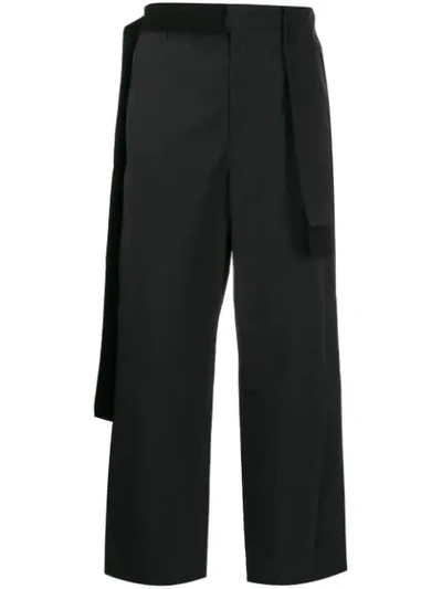 Craig Green Draped-panel Straight Trousers In Black