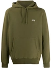 Stussy Embroidered Logo Hoodie In Green