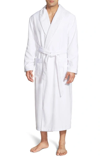 Majestic Ashton Waffle Terry Dressing Gown In White