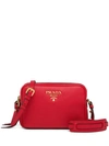 Prada Logo-embellished Shoulder Bag In Red