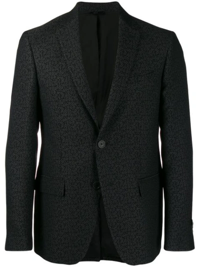 Fendi Jacquard Slim-fit Jacket In Black