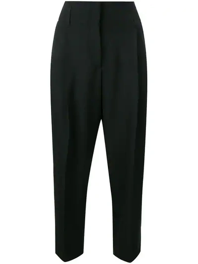 Paul Smith Cropped Side Stripe Trousers In Black