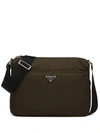 Prada Logo Plaque Shoulder Bag In Green