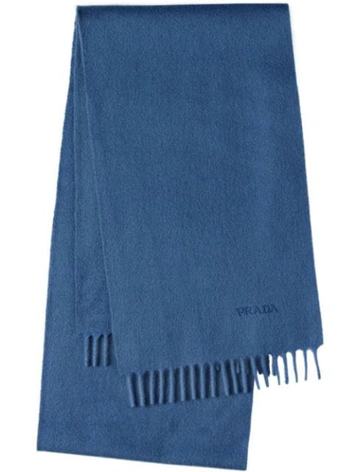 Prada Cashmere Scarf In Blue