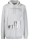 Love Moschino Printed Logo Hoodie In Grey