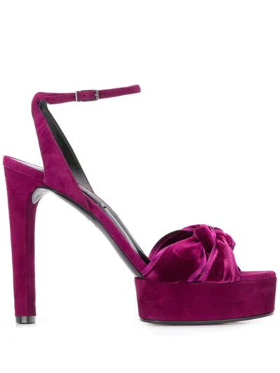 Casadei Twisted Strap Heeled Sandals In Purple