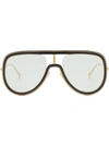 Fendi Futuristic  Sunglasses In Gold