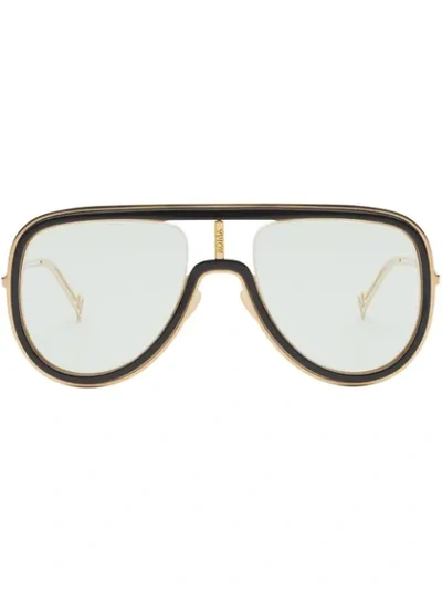 Fendi Futuristic  Sunglasses In Gold