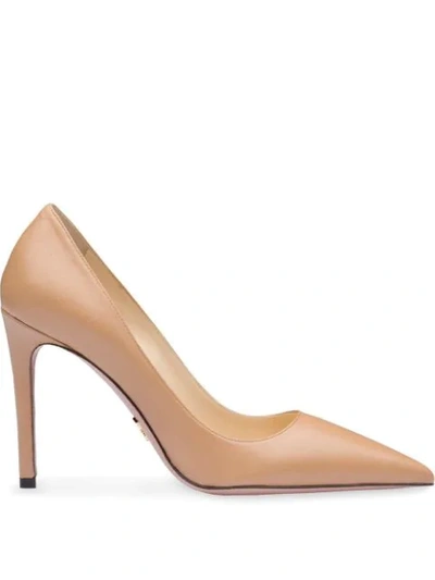 Prada Leather Pumps In Neutrals