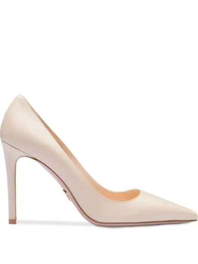 Prada Leather Pumps In Neutrals