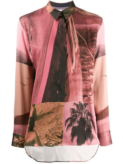 Paul Smith Abstract Print Shirt In Pink