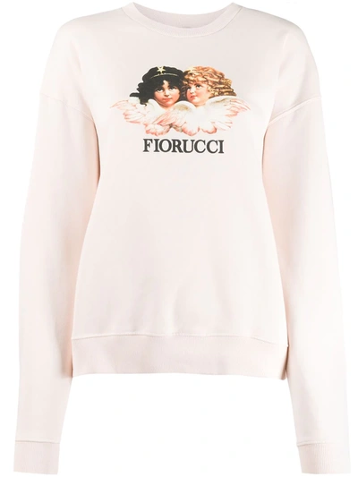 Fiorucci Womens Pale Pink Angels Logo-print Organic-cotton Sweatshirt L