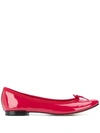 Repetto Patent Leather Ballerina Shoes In Red