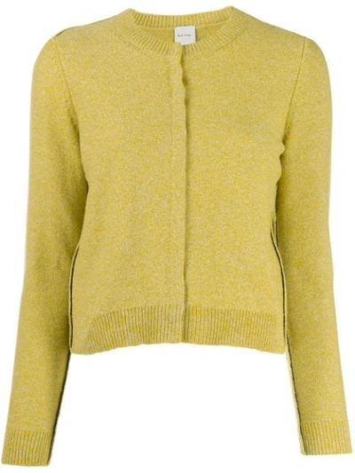 Paul Smith Mottled Knit Cardigan In Yellow