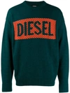 Diesel 3d Logo Jumper In Green