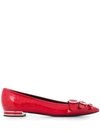 Casadei Pointed Ballerina Shoes In Red