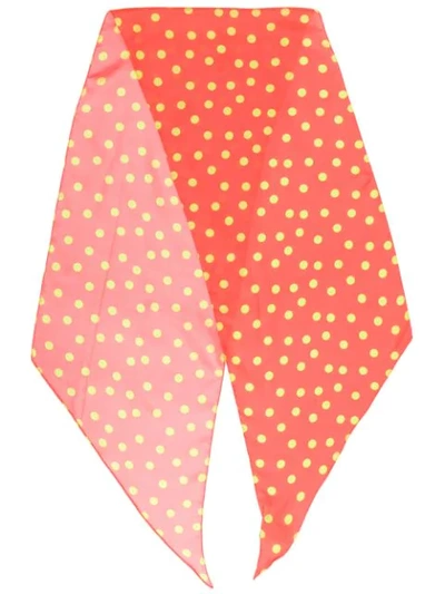 Paul Smith Polka Dot Printed Scarf In Orange
