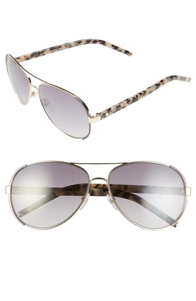 Marc Jacobs 60mm Oversize Aviator Sunglasses - Gold/ Dark Ruthenium