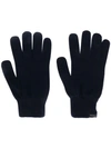 Paul Smith Ribbed Cashmere Gloves In Blue