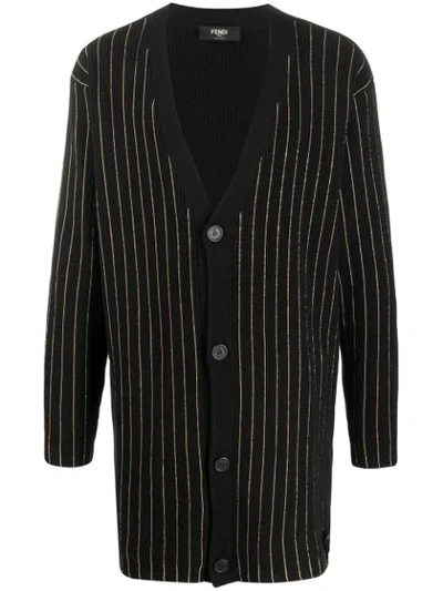 Fendi Cardigan Mit Kette In Schwarz