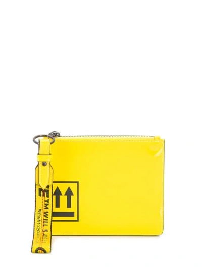 Off-white Arrow Print Clutch In Yellow