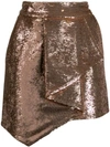 Alexandre Vauthier Inverted Pleat Sequinned Mini Skirt In Gold