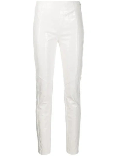 Pinko Slim-fit High-waisted Trousers In White