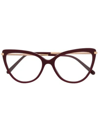 Dolce & Gabbana Cat-eye Frame Glasses In Rot