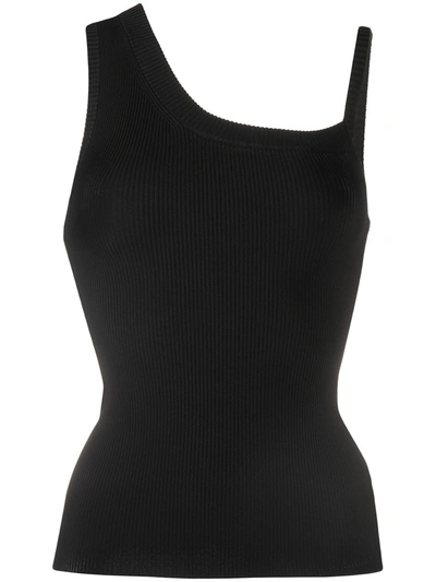 Peter Do Women's Asymmetric Ribbed-knit Tank Top In Black