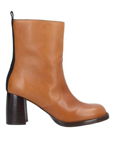 Joseph Leather Ankle Boots In Brown