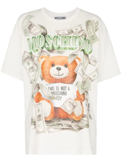 Moschino Printed Cotton-jersey T-shirt In White