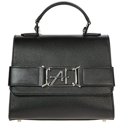 Alberta Ferretti Women's Leather Handbag Shopping Bag Purse In Black