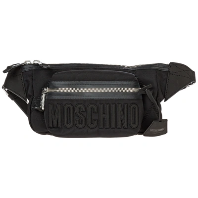 Moschino Men's Belt Bum Bag Hip Pouch In Black
