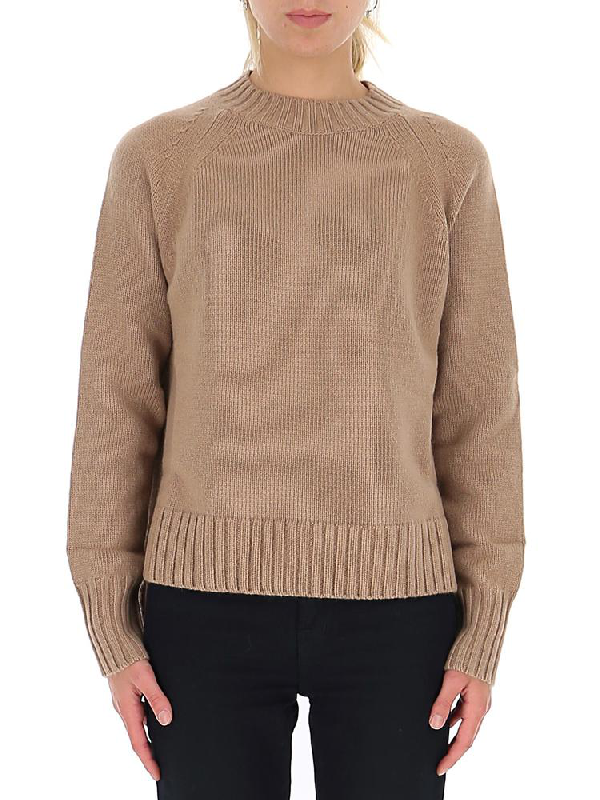Max Mara 's Crewneck Knitted Sweatshirt In Brown | ModeSens