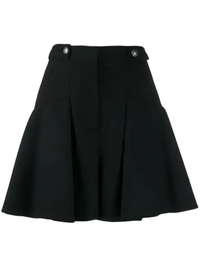 Alexander Mcqueen Full Mini Pleated Skirt In Black