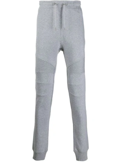 Balmain Cotton Jersey Biker Sweatpants In Grey