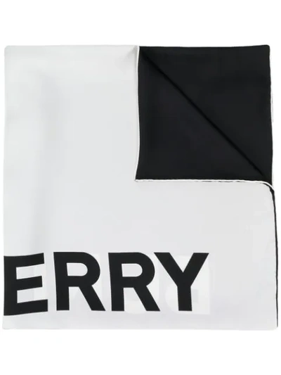 Burberry Logo Print Scarf In Black