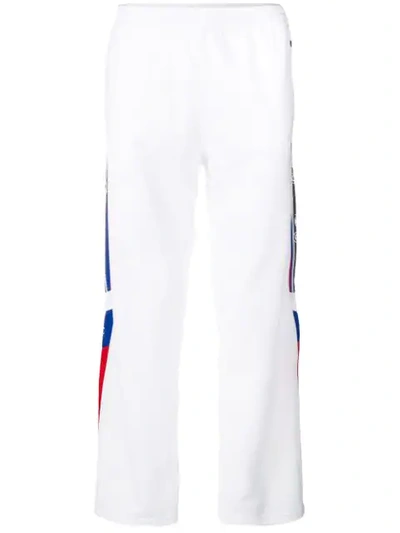 Champion Logo Panelled Track Trousers In Ww001 Wht Htr Bai