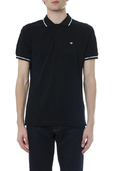 Dior Homme Bee Embroidered Polo Shirt In Black