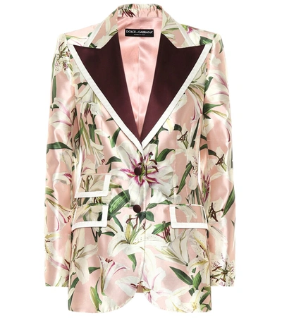 Dolce & Gabbana Single-breasted Floral-print Shantung Blazer