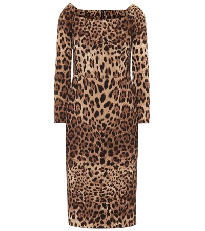 Dolce & Gabbana Leopard-print Silk-blend Midi Dress