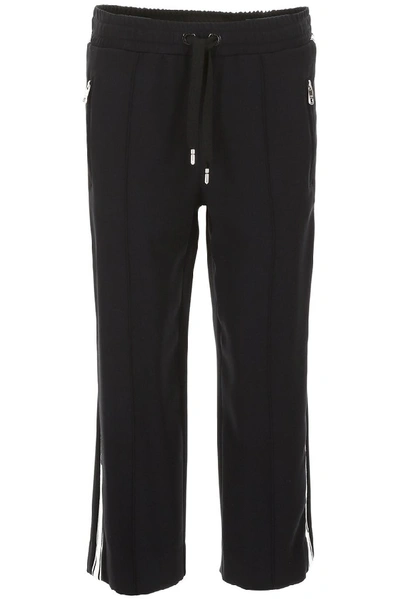 Dolce & Gabbana Side Logo Band Cropped Joggers In Black