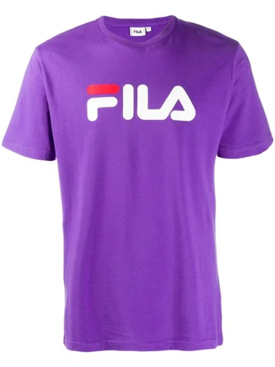 Fila Logo Print T-shirt In A033 Tillandsia Purple