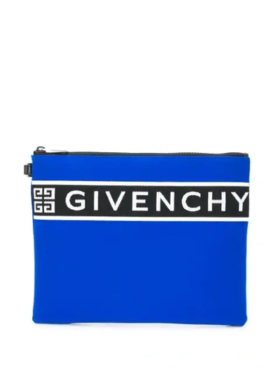 Givenchy Neoprene Logo Pouch In Blue